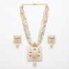 Diva Delight Meenakari Square Pendant Necklace Set for Women