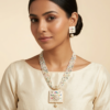 Diva Delight Meenakari Square Pendant Necklace Set