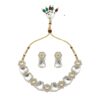 Diva Delight Gold Plated Kundan Necklace Set with Crystal Stones & Earrings