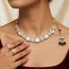 Diva Delight Gold Plated Kundan Necklace Set with Crystal Stones & Earrings