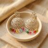 Diva Delight Gold Plated Multicolor Chandbali Earrings for Women & Girls