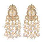 DIva delight Gold Plated Pearl Drop Chandbali Earrings for Women & Girls
