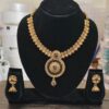 diva delight Gold Plated Traditional Necklace Set with Earrings