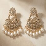 Diva Delight Gold Plated Pearl Drop Chandbali Earrings