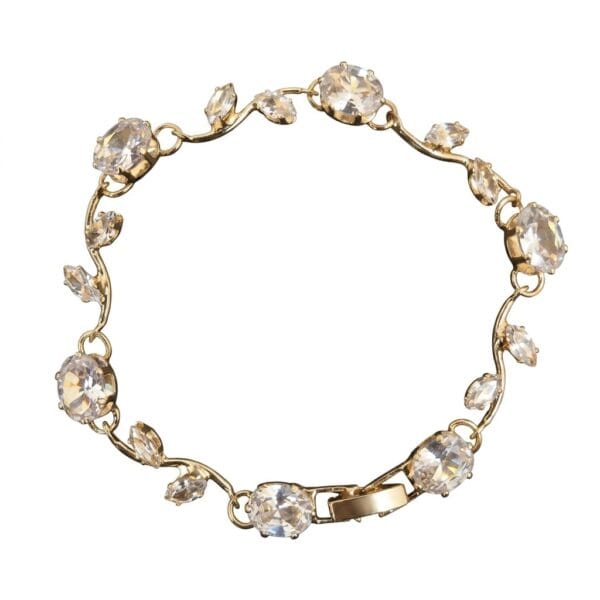 gold plated cubic zirconia vine bracelet