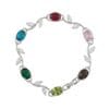 silver vine bracelet with colored stones India
