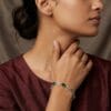 multicolor gemstone bracelet silver plated women