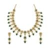Green Stone Necklace Set with Earrings