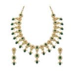 Green Stone Necklace Set with Earrings