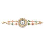 crystal studded dial bracelet watch